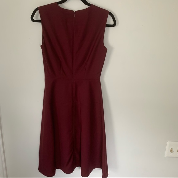 KATE SPADE SATURDAY Mahogany Red Deep V Neck A Line Dress - Picture 5 of 12